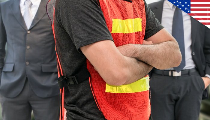 worker in a reflective safety vest