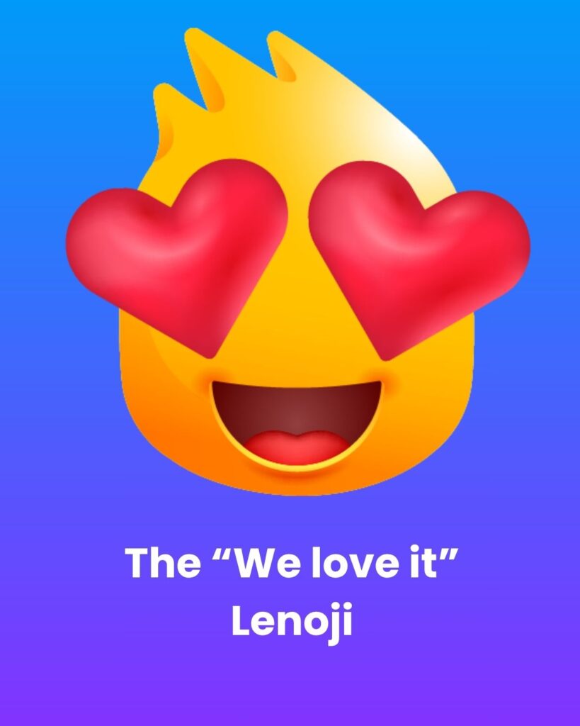 World Emoji Day Litmos Lenny as an emoji with heart eyes