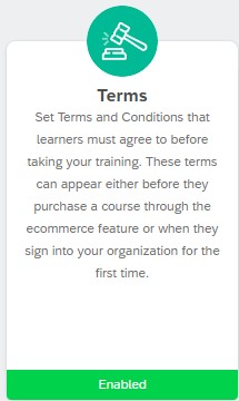 terms tile to enable terms and conditions