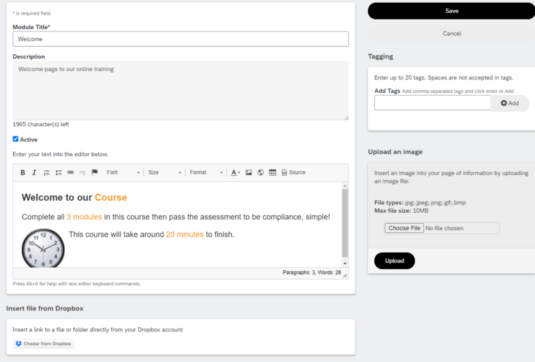 Page Of Information Module Litmos