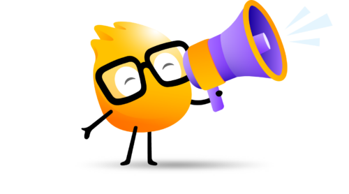 Lenny yelling in a megaphone