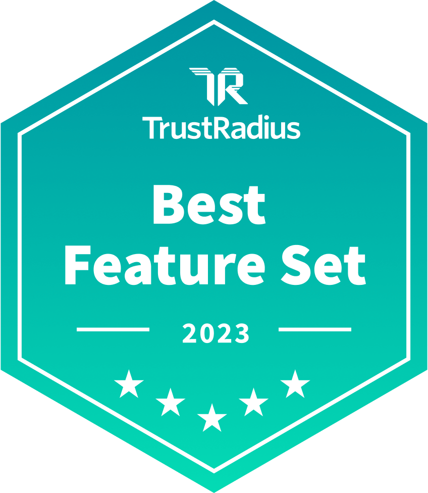 TrustRadius 2023 Best Feature Set award