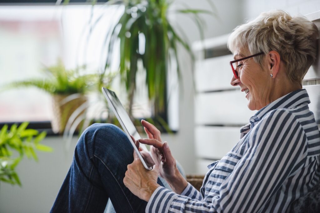 Remote employee training on a tablet.