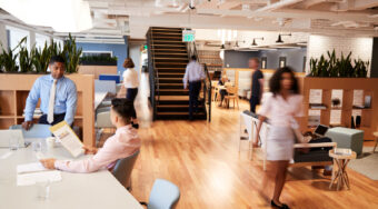 office setting with movement
