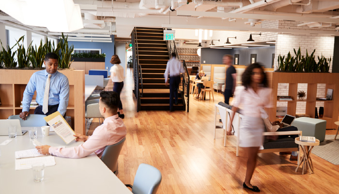 office setting with movement