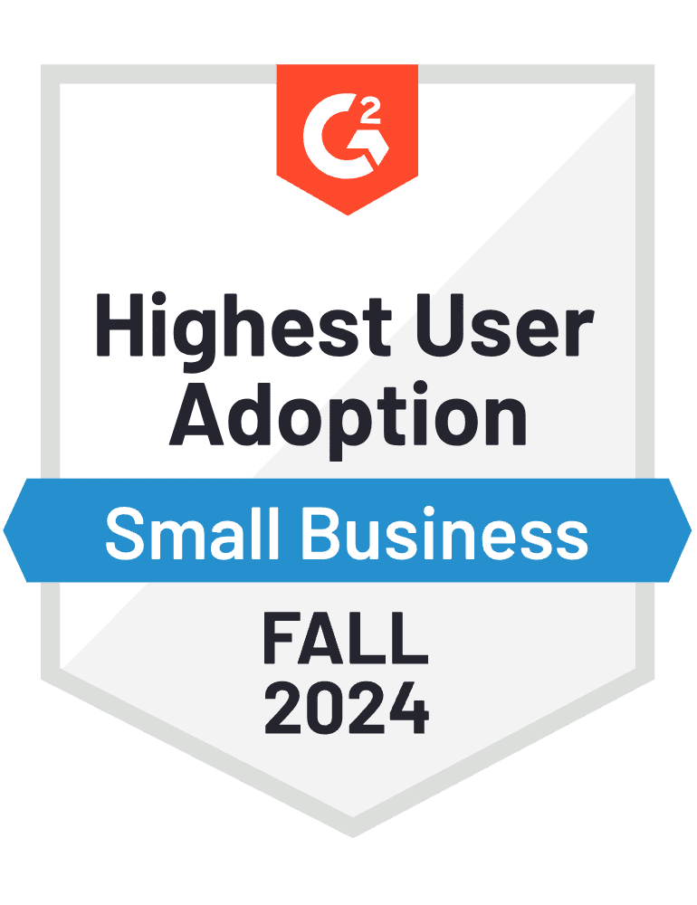 G2 Highest User Adoption Small Business Customer Service Fall 2024