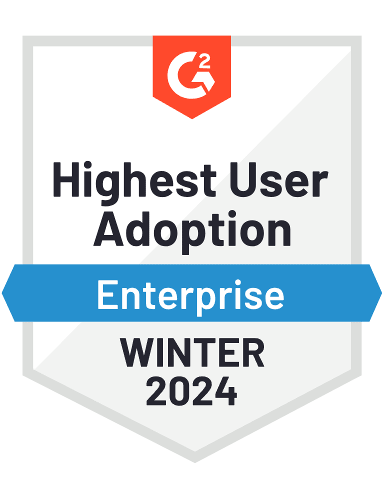 G2 Winter 2024 Customer Education Highest User Adoption, Enterprise